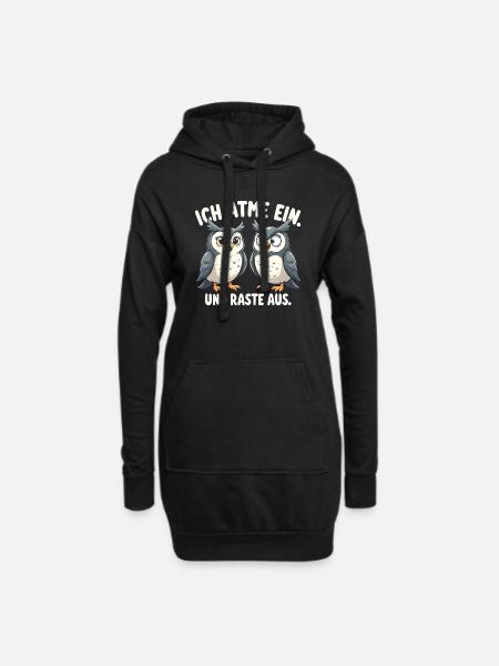 ich atme ein und raste aus lustige - Hoodie-Kleid - Schwarz