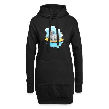 Sea Lion - Hoodie-Kleid - Schwarz - Vorne