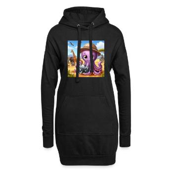 OIG1 1732444053275 - Sweat-shirt à capuche long Femme - noir - Devant
