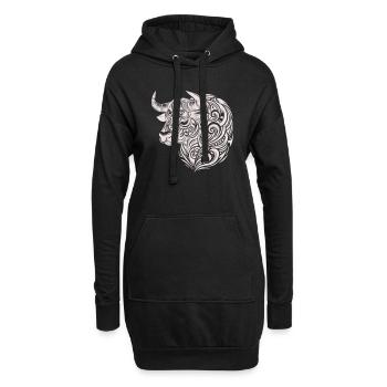 Stier Tribal - Hoodie-Kleid - Schwarz - Vorne