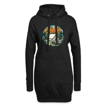 Möge der Wald mit dir sein - Hoodie-Kleid - Schwarz - Vorne