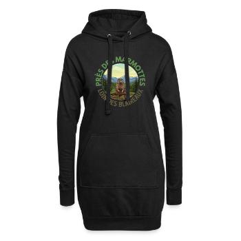 Montagnes Marmotte Nature - Sweat-shirt à capuche long Femme - noir - Devant