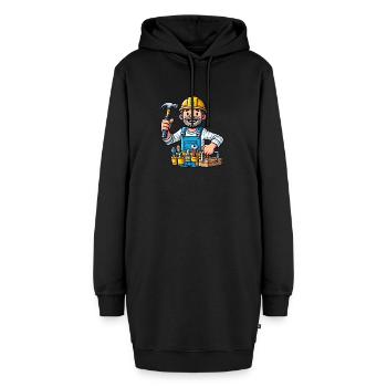 Handwerker - Hoodie-Kleid - Schwarz - Vorne - AI Model Female 172 light (172cm)