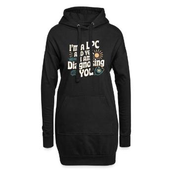 Humorvolles Design für Psychologen - Hoodie-Kleid - Schwarz - Vorne