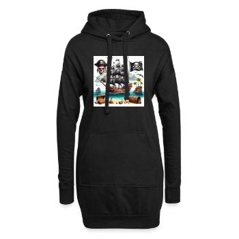 Pirate - Sweat-shirt à capuche long Femme - noir - Devant