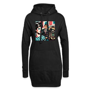 Retro Tanz Party - Hoodie-Kleid - Schwarz - Vorne