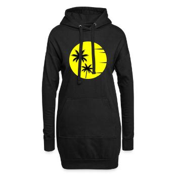 Sunset Palmen - Hoodie-Kleid - Schwarz - Vorne