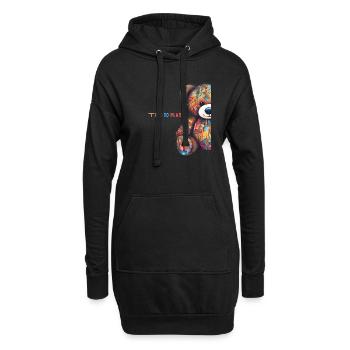 Time to play süßer bunter Teddy im Mandalastyle - Hoodie-Kleid - Schwarz - Vorne