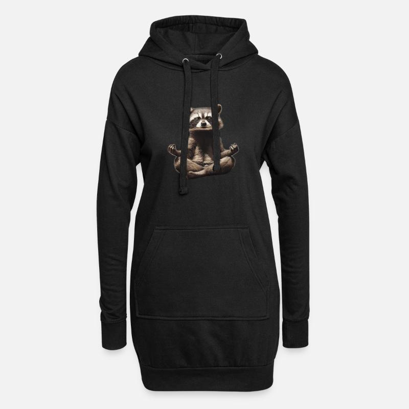 Meditation - Hoodie-Kleid - Schwarz