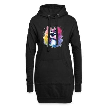 Bébé licorne - Sweat-shirt à capuche long Femme - noir - Devant