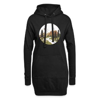 Berg Wandern - Hoodie-Kleid - Schwarz - Vorne