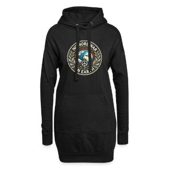 no more war on earth - Hoodie-Kleid - Schwarz - Vorne