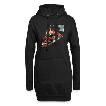 Die Faszination von Dampflokomotiven - Hoodie-Kleid - Schwarz - Vorne
