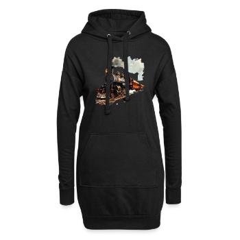 Dampflokomotiven wecken Kindheitserinnerungen - Hoodie-Kleid - Schwarz - Vorne