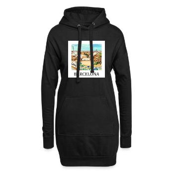 Parc Güell de Barcelone - Sweat-shirt à capuche long Femme - noir - Devant