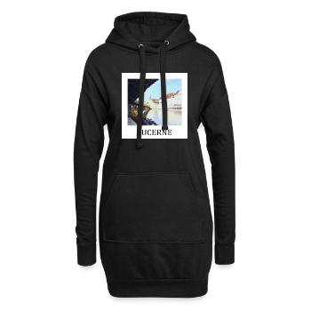 Luzerne - Sweat-shirt à capuche long Femme - noir - Devant