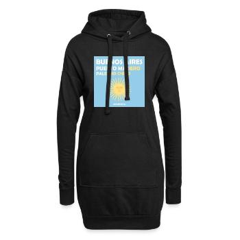 Buenos Aires, Argentinien - Hoodie-Kleid - Schwarz - Vorne
