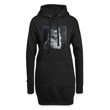 Animaux Noirs - Chat Antique - Sweat-shirt à capuche long Femme - noir - Devant