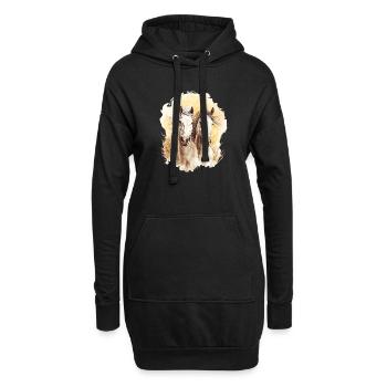 Chevaux Chevaux - Cheval Cheval - Cavalier Cavalier - Sweat-shirt à capuche long Femme - noir - Devant