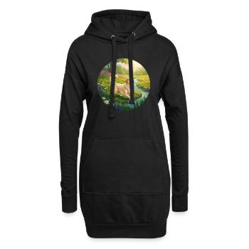Golden Retriever in der Natur - Hoodie-Kleid - Schwarz - Vorne