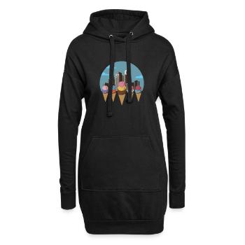 Ville de la crème glacée - Sweat-shirt à capuche long Femme - noir - Devant