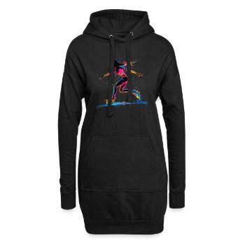 patinage sur glace patinage patinage patineur sur glace - Sweat-shirt à capuche long Femme - noir - Devant