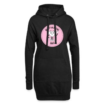 BE MY VALENTINE IDIOT : Salutation amusante pour la Saint-Valentin - Sweat-shirt à capuche long Femme - noir - Devant