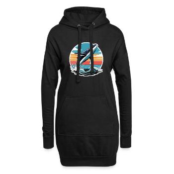 Éclaboussure au coucher du soleil - Sweat-shirt à capuche long Femme - noir - Devant