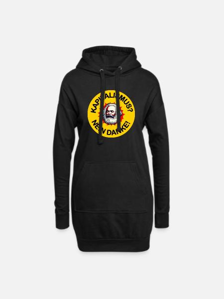 Kapitalismus Nein Danke Karl Marx Kommunismus - Hoodie-Kleid - Schwarz