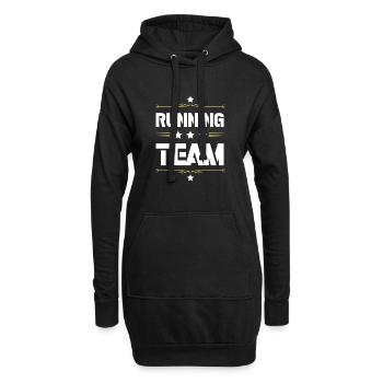 Running Team - Hoodie-Kleid - Schwarz - Vorne
