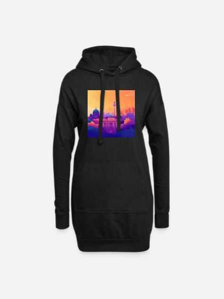 Berlin - Hoodie-Kleid - Schwarz
