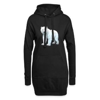 Ours polaire - Sweat-shirt à capuche long Femme - noir - Devant