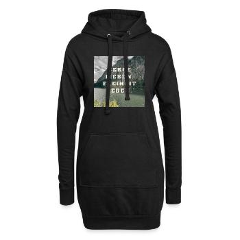 Berge lieben - Freiheit leben - Hoodie-Kleid - Schwarz - Vorne