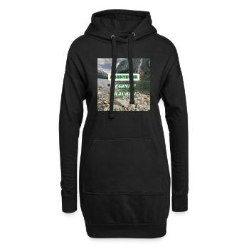 Abenteuer beginnt draußen - Hoodie-Kleid - Schwarz - Vorne