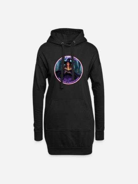Reading witch - Hoodie Dress - black