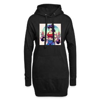 RetroFit – Die 90er Power-Women - Hoodie-Kleid - Schwarz - Vorne