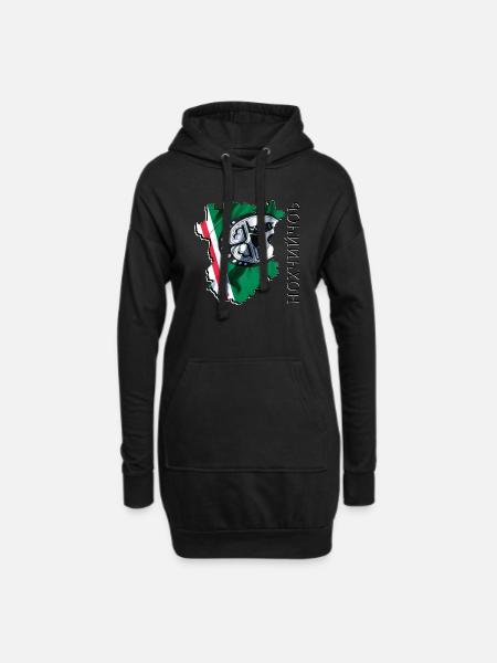 (RU) Tschetschenien Flagge in eigener Landkarte CE - Hoodie-Kleid - Schwarz