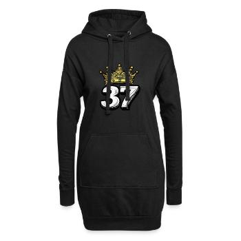 37 Nombre Couronne - Sweat-shirt à capuche long Femme - noir - Devant