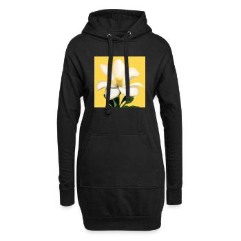Eine beeindruckende weiße Blume - Hoodie-Kleid - Schwarz - Vorne