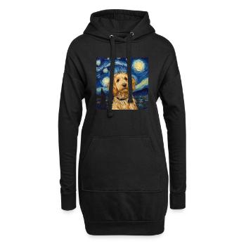 Goldendoodle Golden Doodle Van Gogh - Sweat-shirt à capuche long Femme - noir - Devant