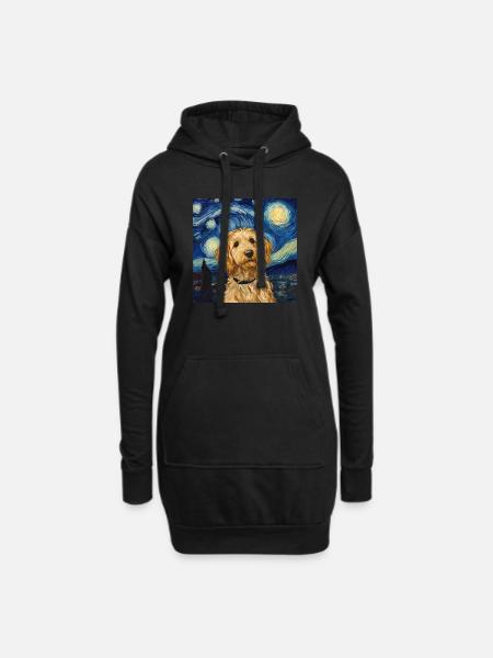 Goldendoodle Golden Doodle Van Gogh - Hoodie-Kleid - Schwarz