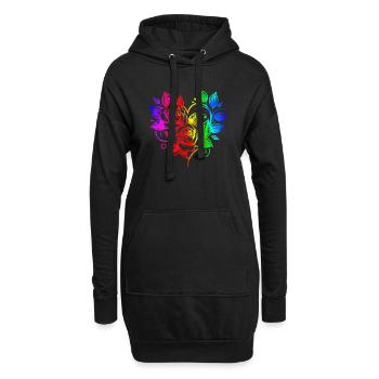 La beauté de la rose rouge : un symbole intemporel de l’amour - Sweat-shirt à capuche long Femme - noir - Devant
