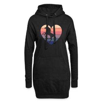 Pferdefreunde Geschenk Pferd Sport Hobby Dressur - Hoodie-Kleid - Schwarz - Vorne