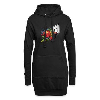 Bunte Basketball Tie Dye Farbe Splash Hoop Net - Hoodie-Kleid - Schwarz - Vorne