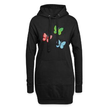 Papillons 3 - Sweat-shirt à capuche long Femme - noir - Devant
