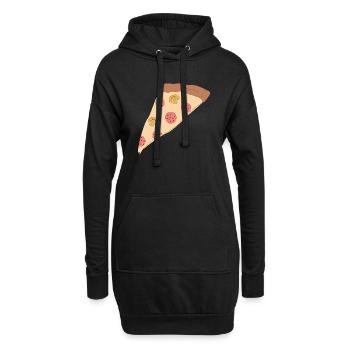 Pizza - Sweat-shirt à capuche long Femme - noir - Devant