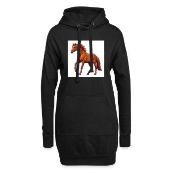 Das Pferd: Ein edles Tier - Hoodie-Kleid - Schwarz - Vorne