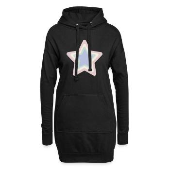 Stern - Hoodie-Kleid - Schwarz - Vorne