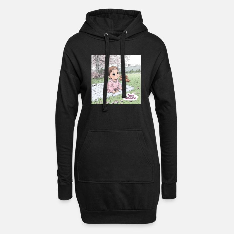Frühling - Hoodie-Kleid - Schwarz