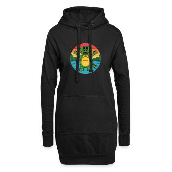 Alligator Retro Alligatoren - Hoodie-Kleid - Schwarz - Vorne